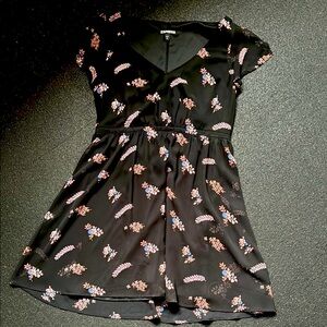 Express - Floral Black Dress
